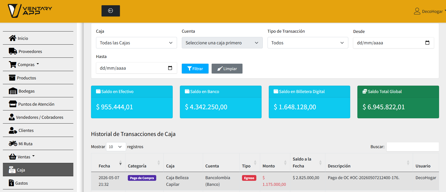 Cierre de Día